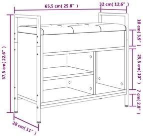Banco sapateira 65,5x32x57,5cm derivados madeira carv. castanho
