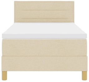 Cama Box Spring com Colchão Creme 80x200 cm Tecido