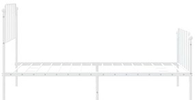 Estrutura de cama com cabeceira e pés 100x190 cm metal branco