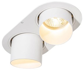Set van 6 inbouwspots wit GU10 70mm kantelbaar 2-lichts - Installa Moderno