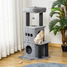 Arranahdor para gatos com vários acessórios 48 x 48 x 100 cm, cinzento
