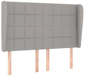 Cama com molas/colchão 140x200 cm tecido cinzento-claro