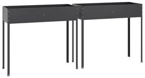 Vasos/floreiras de jardim 2 pcs aço galvanizado antracite