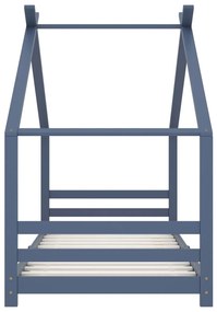 Estrutura de cama para crianças 90x200 cm pinho maciço cinzento