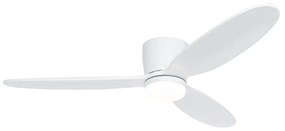 Ventilador de teto inteligente branco com LED e comando remoto - Sofio Design