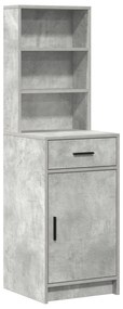 Conjunto de Mesa de Maquilhagem 2 Peças com LED Cinza Concreto Madeira