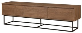 Conjunto de Mobiliário de Sala Laxus – Cor Nogueira e Preto – Medidas: