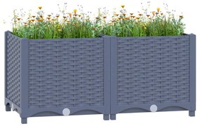 vidaXL Canteiro elevado 80x40x38 cm polipropileno