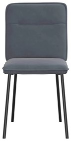 Cadeiras de jantar 4 pcs veludo cinzento-escuro