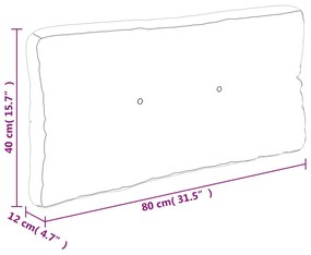 Almofadão para sofá de paletes 80x40x12 cm tecido padrão folhas