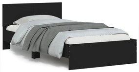 Estrutura cama c/ cabeceira 100x200 cm derivados madeira preto