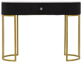 MESA DE CONSOLA MONTPELLIER 100x43x74 CM PRETA E DOURADA