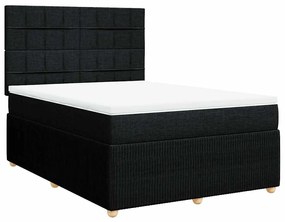 Cama com molas/colchão 140x200 cm tecido preto