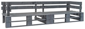 vidaXL Sofá de paletes para jardim com 2 lugares madeira cinzento