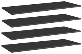 vidaXL Prateleiras estante 4pcs 100x40x1,5cm contrap. preto brilhante
