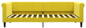 Sofá-cama com colchão 90x200 cm veludo amarelo