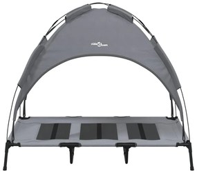 Cama para cães com toldo tecido oxford e aço antracite