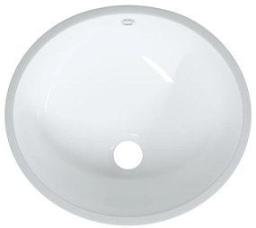 Lavatório casa de banho oval 33x29x16,5 cm cerâmica branco