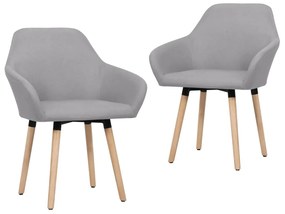 vidaXL Cadeiras de jantar 2 pcs tecido cinzento-claro