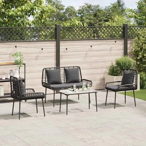 Conjunto de Jantar para Jardim 3 pcs Preto, Antracite