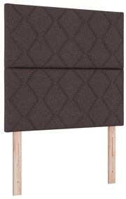 Cama box com colchão marrom escuro 90x200 cm em tecido