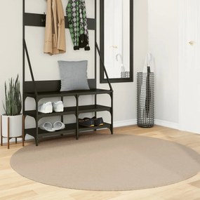 vidaXL Tapete pelo curto macio e lavável HUARTE Ø 160 cm cor areia