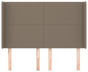 Cabeceira cama abas tecido 147x16x118/128 cm cinza-acastanhado