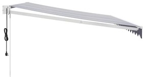Toldo retrátil automático com 4x3 m azul e branco