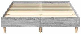 Estrutura de cama sem colchão 140x190 cm cinzento sonoma