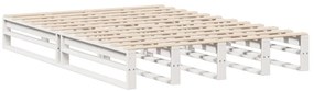 Cama com estante sem colchão 140x200 cm madeira maciça branco