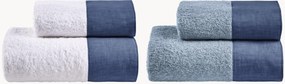 Toalhas em algodão felpudo Azul, conjunto de 4