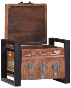 Baús de Armazenamento 40x30x30cm Madeira Recuperada e Metal