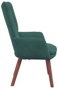 Cadeira Relaxante vidaXL Veludo Verde Escuro