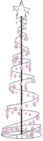 vidaXL Árvore de Natal LED com Baubles 120 LEDs Branco Quente 180 cm