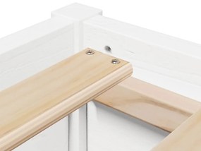 Cama sem colchão 140x200 cm madeira de pinho maciça branco