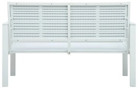 Banco de jardim 120 cm PEAD aspeto de madeira branco