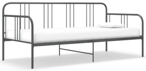 vidaXL Sofá-cama 90x200 cm metal cinzento