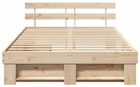 Estrutura da Cama com gaveta com cabeceira com armazenamento Castanho