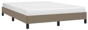 Cama sem colchão 140x200 cm tecido castanho-acinzentado