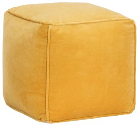 vidaXL Pufe em veludo de algodão 40x40x40 cm amarelo