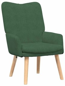 Poltrona Relaxante vidaXL Verde Selva em Tecido Veludo