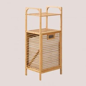 Cesto De Roupa Suja Lauren Bamboo Com Prateleira ↔︎ 40 Cm - Sklum