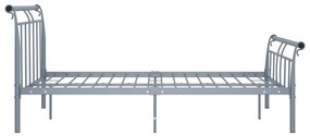 Estrutura de cama metal 140x200 cm cinzento