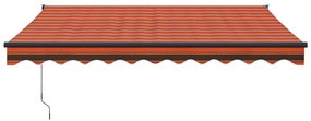 Toldo retrátil automático 3x2,5 m laranja e castanho