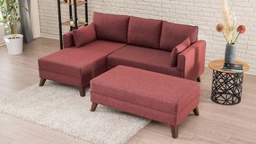 Sofá-cama de canto Bella – Vermelho Bordô – 205 x 85 x 140 cm