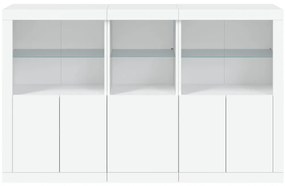 Aparador com luzes LED 162x37x100 cm branco