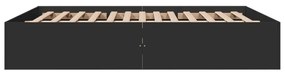 Estrutura de cama 150x200 cm derivados de madeira preto