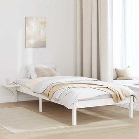 vidaXL Estrutura de cama com mesas de cabeceira Branco Branco
