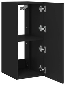 Móvel de parede para TV com luzes LED 30,5x35x70 cm preto