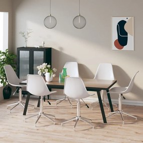 vidaXL Cadeiras de jantar giratórias 4 pcs PP branco